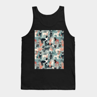 Geometric dogs pattern, geometric dog Tank Top